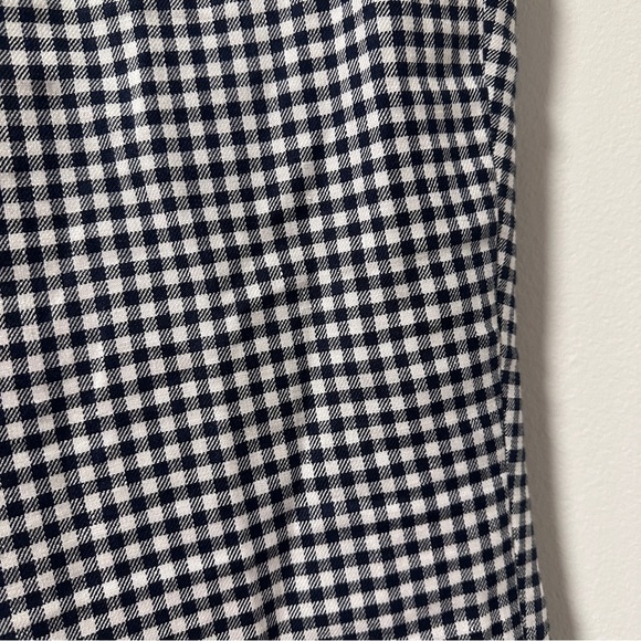 J. Crew Hayden Kickout Crop Gingham Linen Pants Navy Blue White Women’s Size 12 - Picture 9 of 16